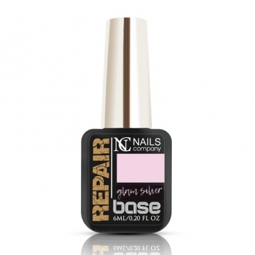 Nails Company Repair Base MILKY PINK Glam Silver 6ml