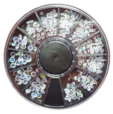 Karuzela ozdoby do paznokci cyrkonie opal mix