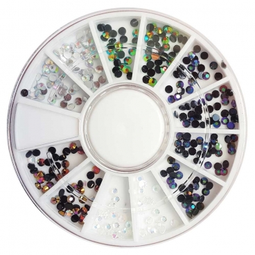 Karuzela ozdoby do paznokci cyrkonie kolor mix