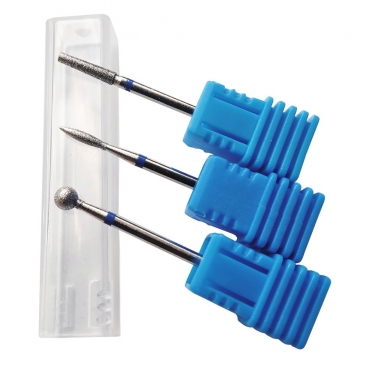 Zestaw 3x frez diamentowy do skórek kulka łezka stożek