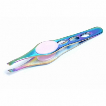 Pęseta do brwi profilowana prosta rainbow