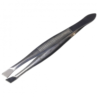 Pęseta do brwi prosta czarna karbowana