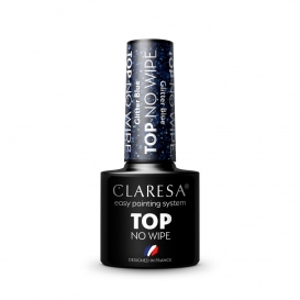 Claresa top no wipe glitter blue 5ml do lakierów hybrydowych