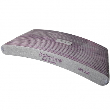 25x Pilnik do paznokci banan 180/240 szary zestaw