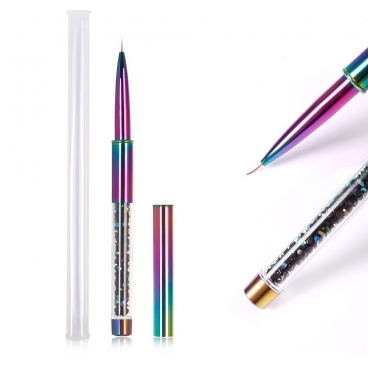 Pędzelek do zdobień 5mm rainbow z kryształkami składany