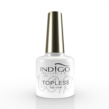 Indigo  Topless Top Coat 7ml srebrne drobinki