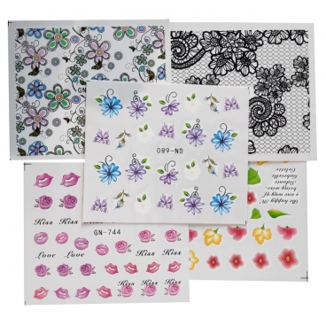 Naklejki wodne do zdobienia paznokci 5 szt. zestaw