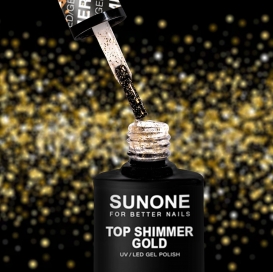 Sunone top shimmer GOLD 5ml lakier hybrydowy