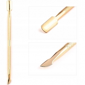 Radełko kopytko metalowe pusher nożyk do skórek gold