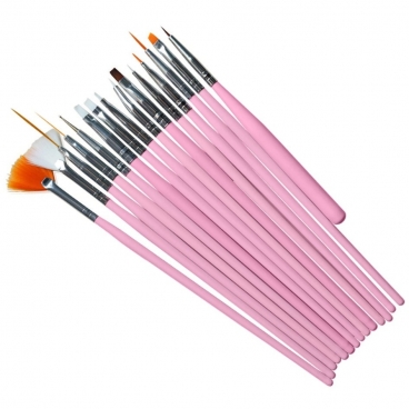 Zestaw pędzli do zdobień 15 szt. - sonda, wachlarzyki, żel