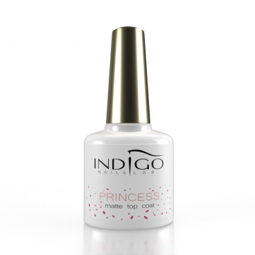 Indigo Princess Matte Top Coat 7ml różowe drobinki