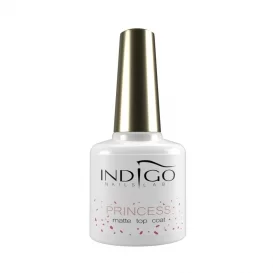 Indigo Princess Matte Top Coat 7ml różowe drobinki