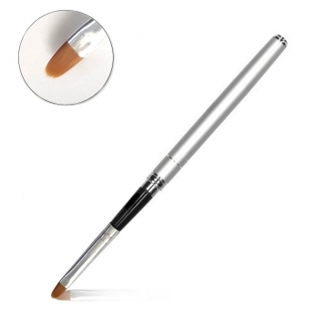 Pędzelek do żelu no.6 składany srebrny