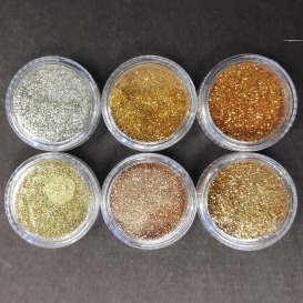 Zestaw pyłków złotych 6 szt. brokat do zdobienia paznokci