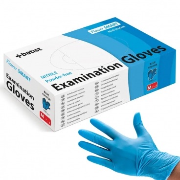 Rękawiczki nitrylowe niebieskie M 100 szt. Flower SMART Batist