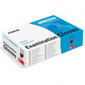 Rękawiczki nitrylowe czarne M 100 szt. Flower PREMIUM+ Batist