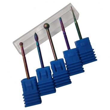 5x frez diamentowy do manicure rainbow ZESTAW