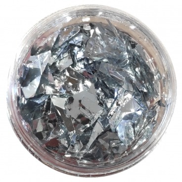 Folia cięta w słoiczku do zdobienia paznokci - srebrna