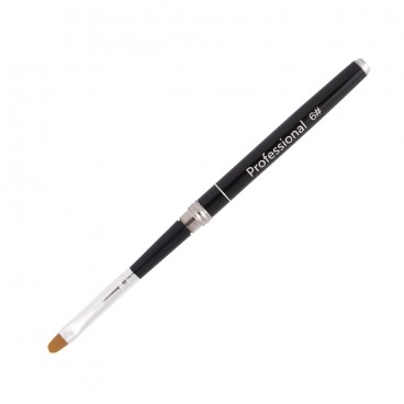 Pędzelek do żelu składany no.6 okrągłe włosie czarny premium