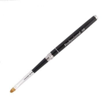 Pędzelek do żelu składany no.8 okrągłe włosie czarny premium