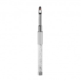 Pędzelek do żelu składany rozm. 6 zaokrąglony kryształki srebrny
