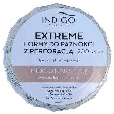 Indigo szablony EXTREME formy do przedłużania paznokci 200 szt.