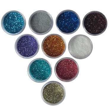 10x pyłek duo no. 3 brokat do zdobienia paznokci zestaw