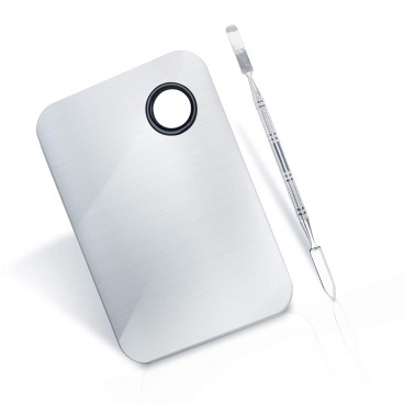 Paletka metalowa do zdobień manicure art + szpatułka