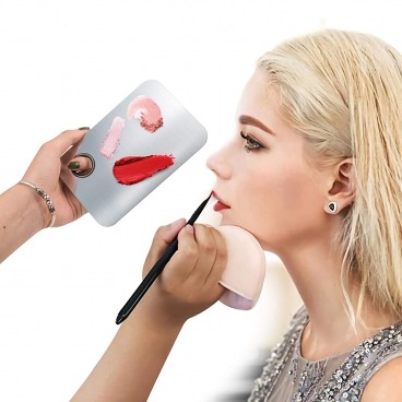 Paletka metalowa do zdobień manicure art + szpatułka