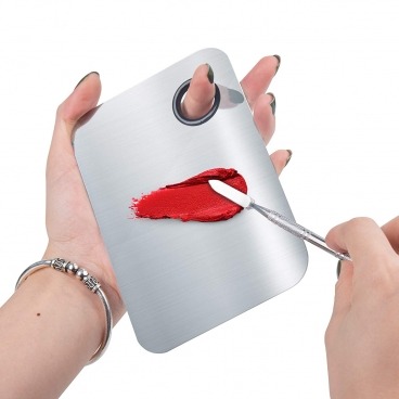 Paletka metalowa do zdobień manicure art + szpatułka