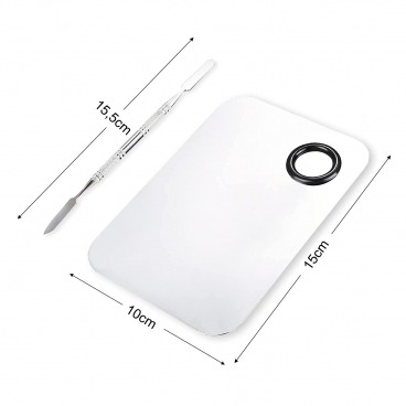 Paletka metalowa do zdobień manicure art + szpatułka