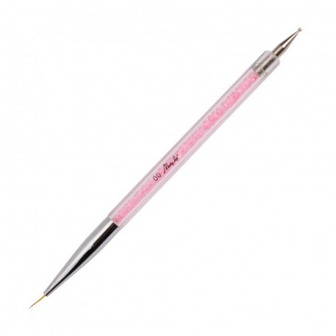 Pędzelek do zdobień 9mm różowy dwustronny sonda