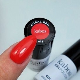 Kabos lakier GelPolish 018 Coral Red 5ml hema free vegan