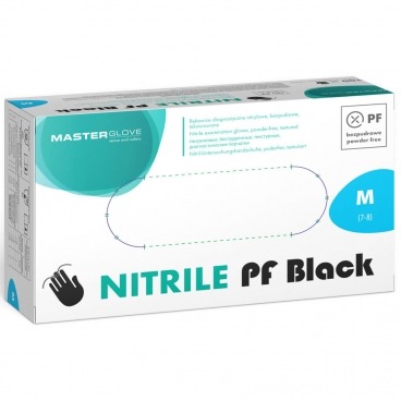 Rękawiczki nitrylowe czarne M 100 szt. Master Glove