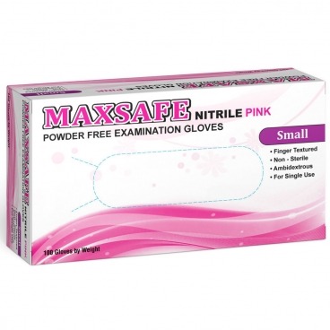 Rękawiczki nitrylowe różowe S 100 szt. Maxsafe