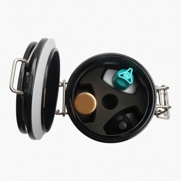 Elegancki czarny akrylowy pojemnik na klej do rzęs