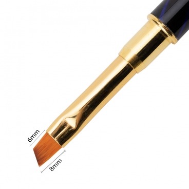 Pędzelek do żelu skośny 6-8mm blue