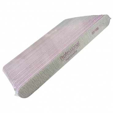 25x Pilnik do paznokci prosty 80/100 szary professional zestaw