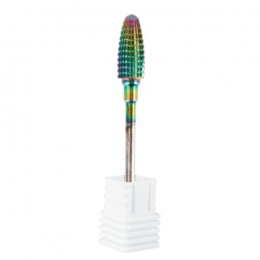 Frez wolframowy rainbow nano powłoka stożek do usuwania hybryd żeli akrylu