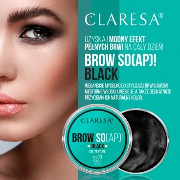 Claresa mydło do stylizacji brwi brow soap black 30ml czarne