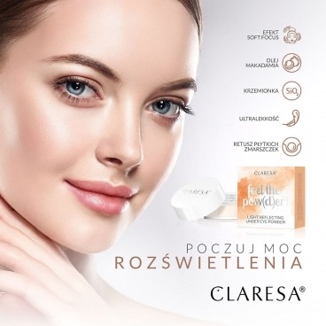 Claresa 02 Beige 6g puder pod oczy Feel The Powder