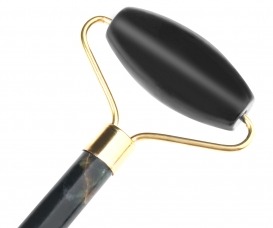 Roller wałek masażer do twarzy kwarcowy + kamień Gua Sha