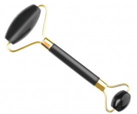 Roller wałek masażer do twarzy kwarcowy + kamień Gua Sha