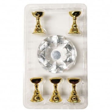 Holder szklany do paznokci display do malowania wzorków tipsów CLEAR