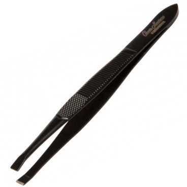 Cosmar pęseta do brwi prosta czarna 9cm teflon