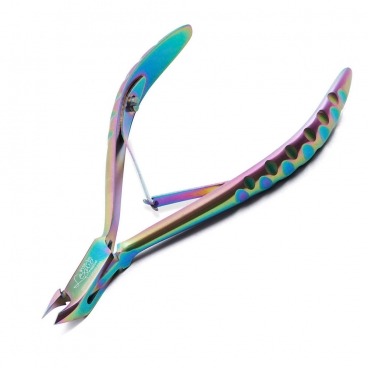 Lexwo cążki do skórek 3mm 10cm rainbow stal nierdzewna 135