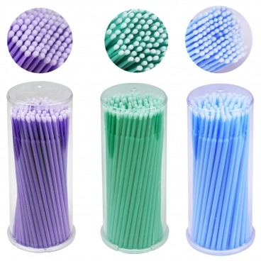 3x mikroszczoteczki do rzęs aplikatory 100 szt. bezwłókienkowe