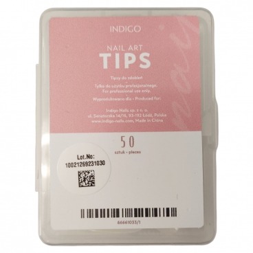 Indigo tipsy do zdobień 50 szt. prezentacja stylizacji manicure