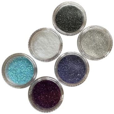 6x pyłek efekt brokat do zdobienia paznokci zestaw