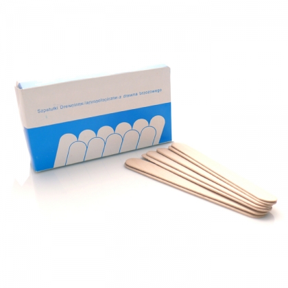 Szpatułki drewniane patyczki do wosku 100 szt. szerokie